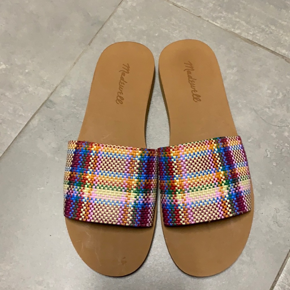 Madewell Multicolor Slides size 7 New in Box
